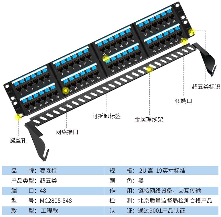 MC2805-548(超五類工程款48口)規格參數