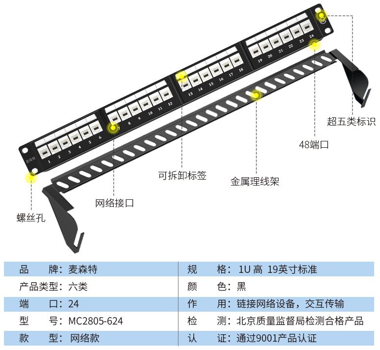 MC2805-624(六類網絡款24口)規格參數